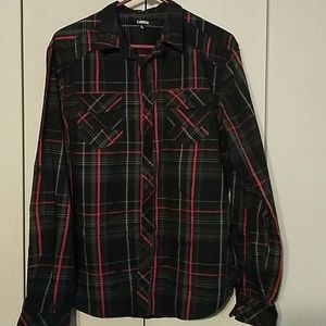 Carbon long sleeve button up shirt
